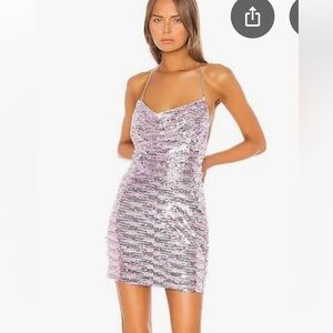 Superdown Small Sparkling Pink and Silver Sequin Dress